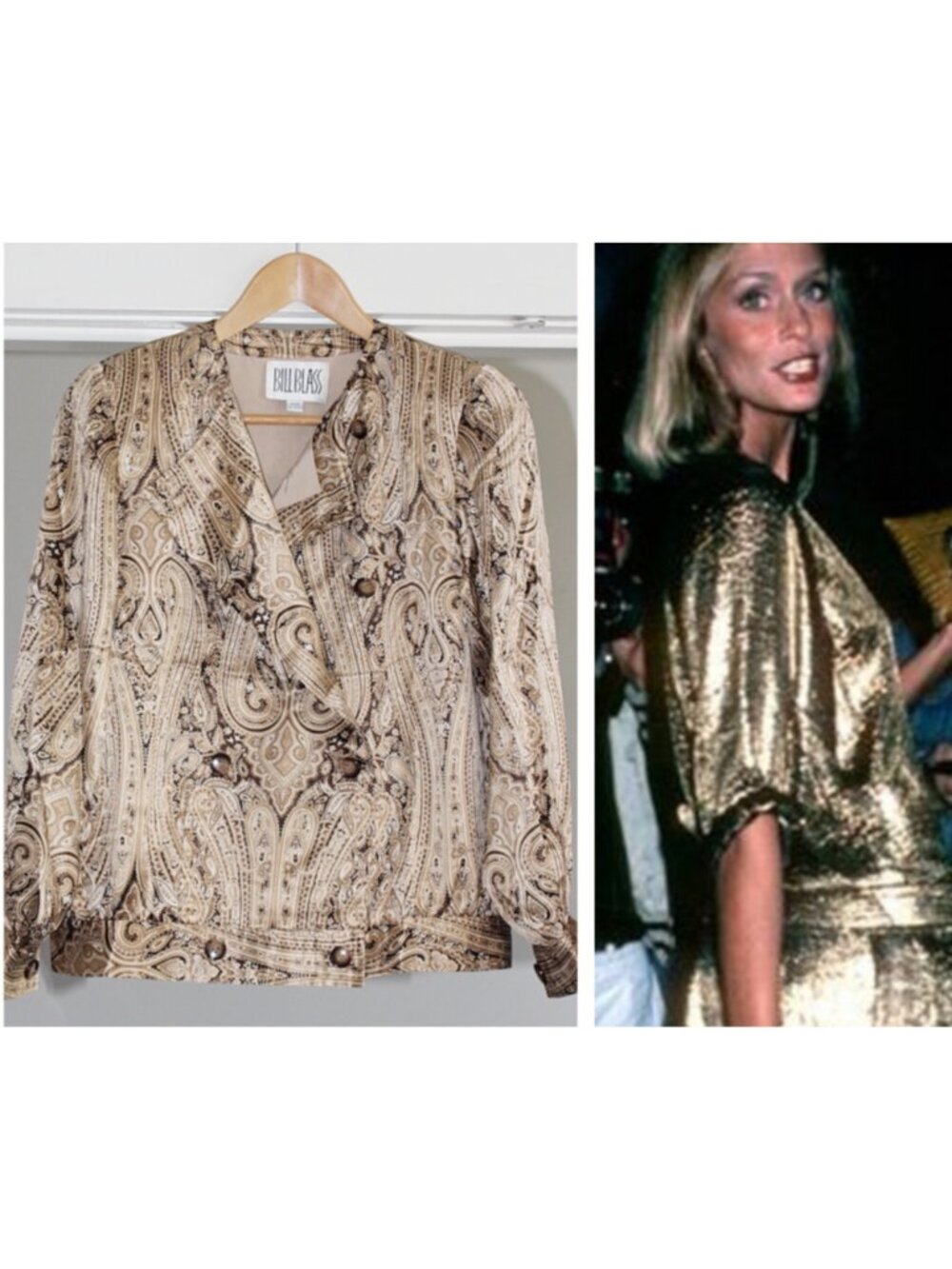 Bill Blass Vintage -Studio 54 Style Designer - 1970s Satin Bomber, USA Union 8